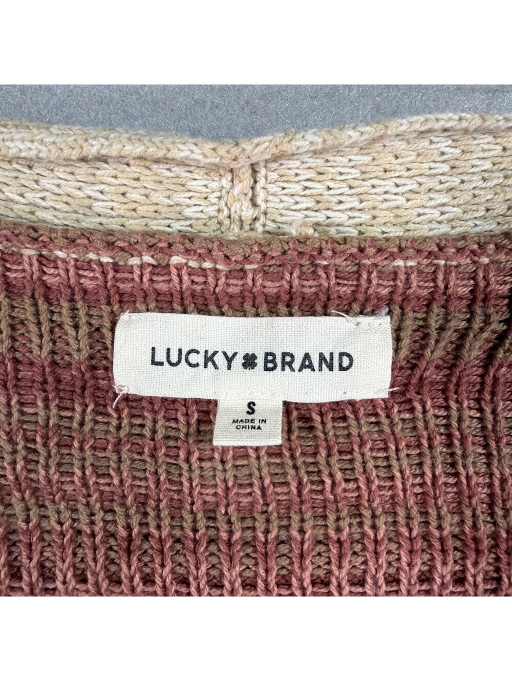 Lucky Brand Heritage Cardigan S Southwestern Aztec Open Front Knit Sweater 0201 - Picture 5 of 10